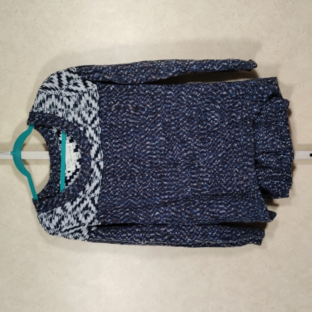 5193 Vintage Havana navy, tan, & white sweater S